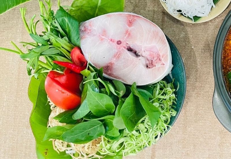 Nguyên liệu nấu lẩu cá bớp lá giang Nguyên liệu nấu lẩu cá bớp lá giang