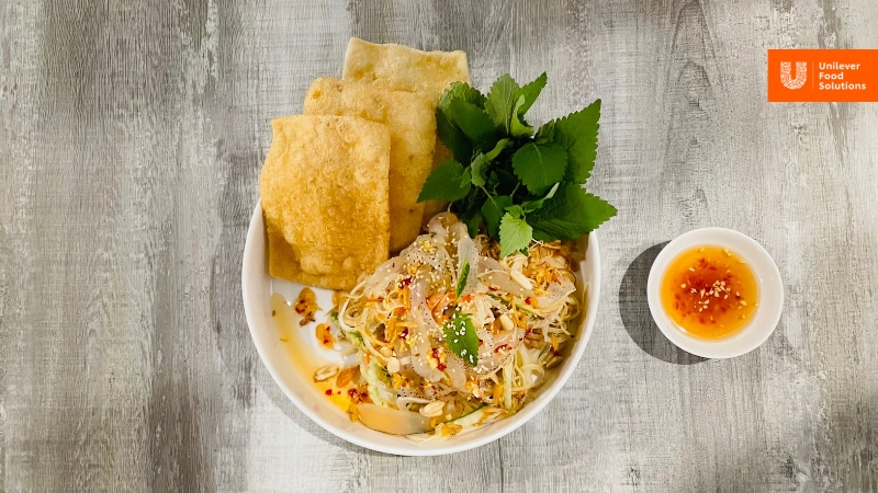 Trình bày món gỏi sứa hoa chuối Trình bày món gỏi sứa hoa chuối