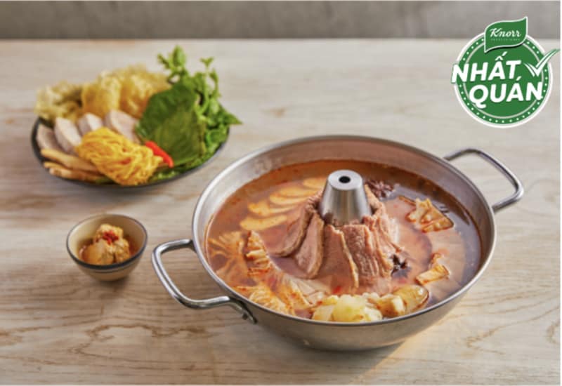 Trình bày món lẩu bò Trình bày món lẩu bò